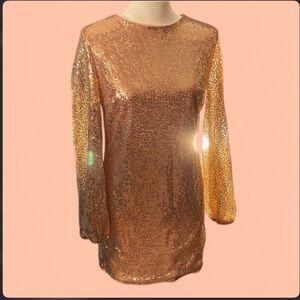 Rose Gold Y2K Sequin Micro Mini dress ✨